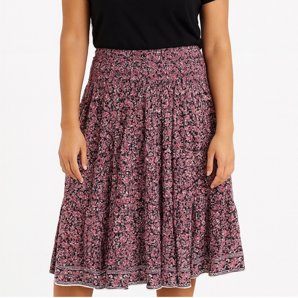 Floral Pink Midi Skirt